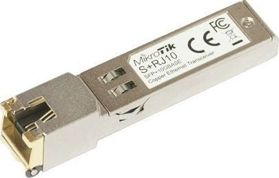 Mikrotik S+RJ10, 10000 Mbit/s, SFP+, SFP+, 200 m, Metallinen, 1 kpl
