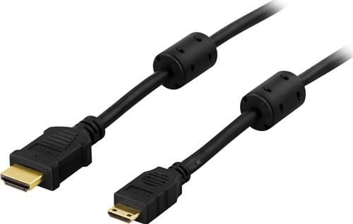 InLine-kabel HDMI 19-pinners plugg - Mini-HDMI 19-pinners plugg 1,0 m sorte gullbelagte kontakter (17461P)