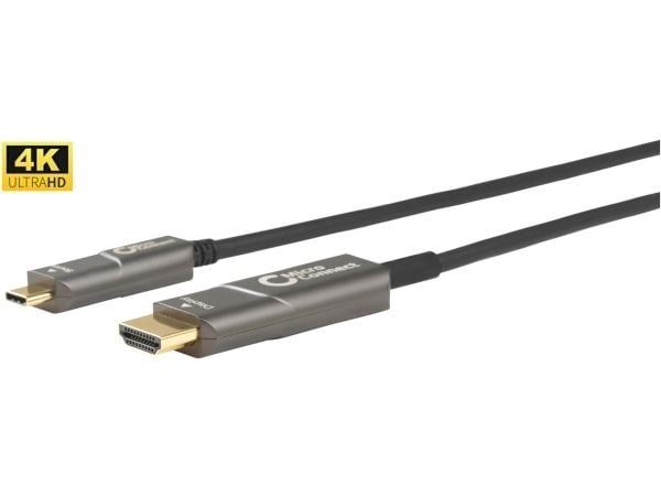 MicroConnect Premium - Videoadapter - USB-C han til HDMI han - 20 m - lajittelu - Aktiivinen optinen kaapeli (AOC), 4K60 Hz tuki