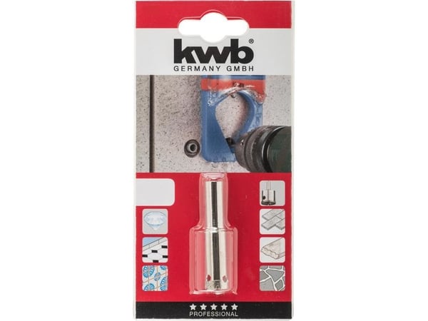 kwb 499814, Single/enkelt, Drill, Keramisk, Granitt, Marmor, Naturstein, Rør, Soft Keramiske veggflis, Flis, Rustfritt stål, Sylindrisk Skaft, 2,5 cm