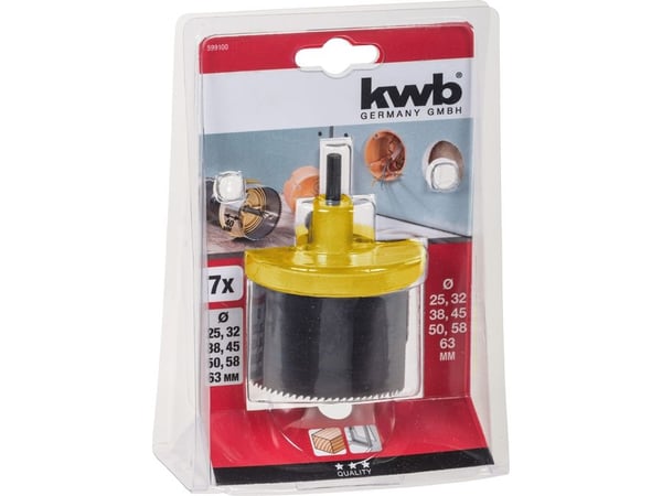 kwb 599100, Hullsagsett, Drill, Plast, Tre, Rustfritt stål, 4 cm, 6,3 cm