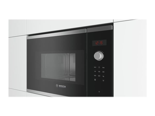 Bosch Serie 4 BFL523MS0, Kiinteä, Solo-mikroaaltouuni, 20 L, 800 W, Sisäänrakennettu näyttö, LED