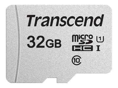 Transcend 300S - Flashminnekort (adapter inkludert) - 32 GB - UHS-I U1 / Class10 - microSDHC UHS-I
