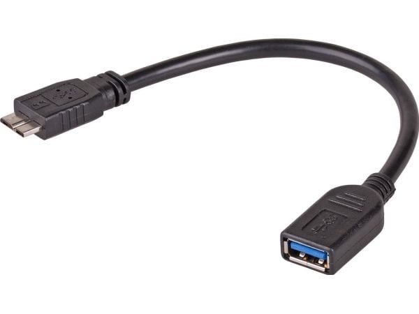Akyga AK-AD-30 - USB-adapter - USB-type A (hunn) til Micro-USB Type B (hann) - USB 3.0 - 15 cm - svart