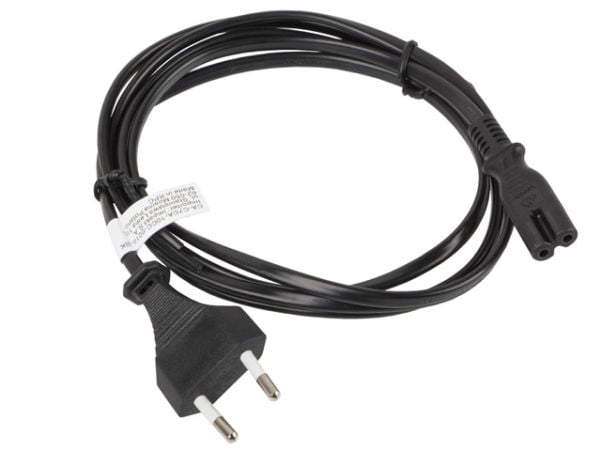 Lanberg - Strømkabel - Europlug (han) til IEC 60320 C7 - 10 A - 1,8 m - lajiteltu - Europa