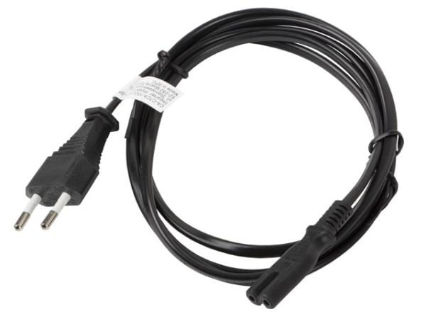 Lanberg - Strømkabel - Europlug (han) til IEC 60320 C7 - 10 A - 1,8 m - lajiteltu - Europa