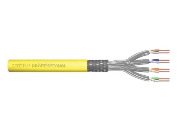 DIGITUS Professional - Samlet kabel - 500 m - SFTP - CAT 7a - IEEE 802.5/IEEE 802.3 - halogenfri, solid - gul, RAL 1016