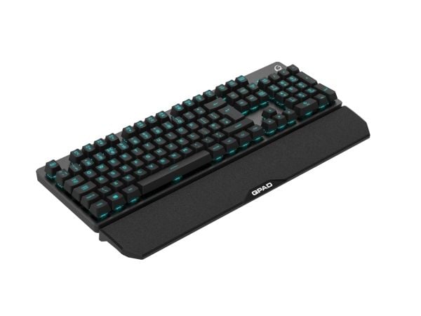 QPAD MK-40, Koblet med ledninger (ikke trådløs), USB, Membrannøkkelbryter, QWERTY, RGB LED, Sort