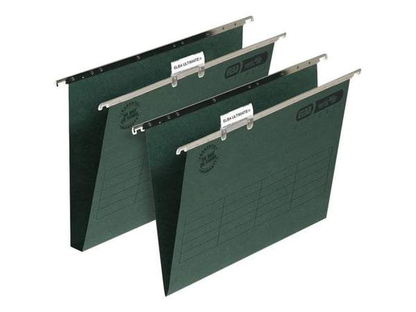 ELBA verticfile Ultimate - Hengefil - 30 mm - for Foolscap (343 x 432 mm) - UK-grønn (en pakke 50)
