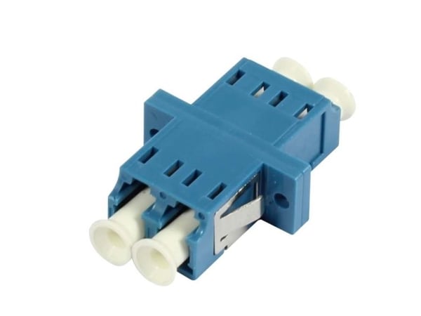 LWL-kobling LC-kontakt singlemode OS2 blå duplex PVC keramikkhylse med flens Synergy 21