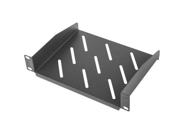 Lanberg - Rack-hylle - RAL 9004, svart - 1U - 10"