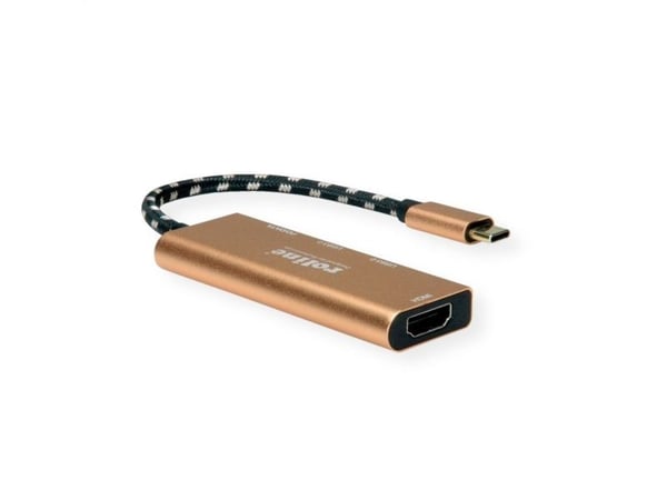 Roline USB-C MultiHub - HDMI, USB-C, 2x USB-A. Kultaa