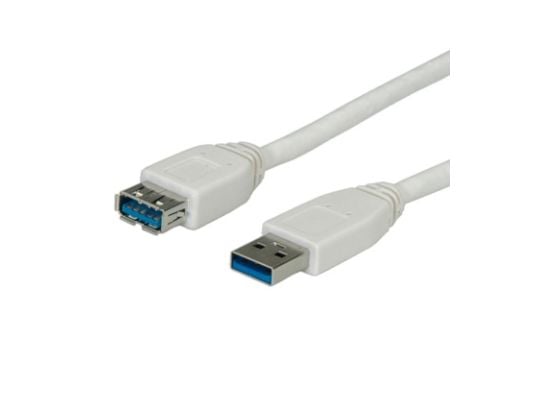 Value 0.8m USB 3.0, 0,8 m, USB A, USB B, USB 3.2 Gen 1 (3.1 Gen 1), Hankjønn/hunkjønn, Grå