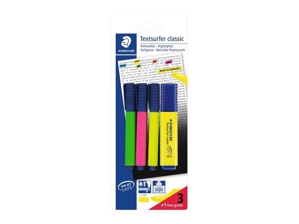 Staedtler 364 A BK4D, 4 kpl, Monivärinen, Sekalainen, Monivärinen, 5 mm, Kupla