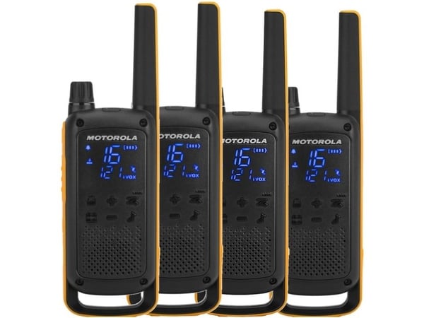 Motorola Talkabout T82 Extreme - Quad Pack - bärbar - tvåvägsradio - PMR - 446 MHz - 16-kanals - svart, gul (paket om 4)