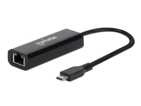Manhattan 153300, Koblet med ledninger (ikke trådløs), USB Type-C, Ethernet, Sort
