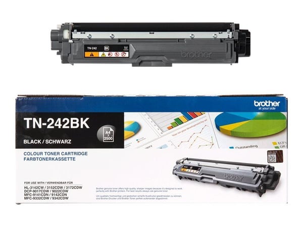 Brother TN242BK - Svart - original - tonerpatron - for Brother DCP-9017, DCP-9022, HL-3142, HL-3152, HL-3172, MFC-9142, MFC-9332, MFC-9342