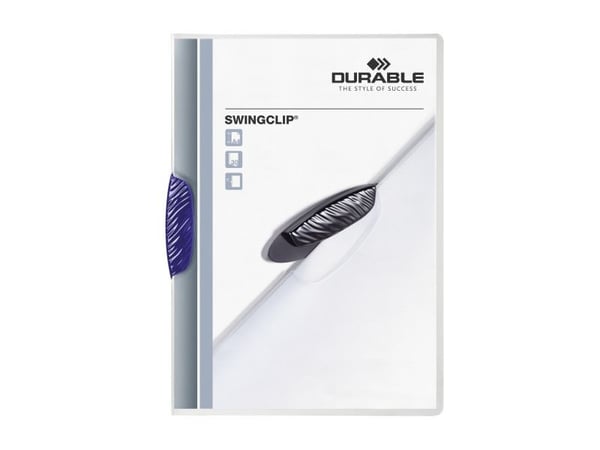 DURABLE SWINGCLIP - Klipsfil - for A4 - kapasitet: 30 ark - transparent med mørkeblå klips