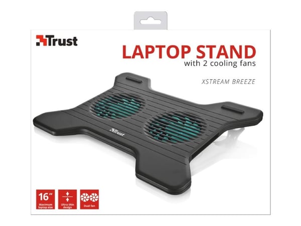 Trust Notebook Cooling Stand Xstream Breeze - Ställ för bärbar dator - med kylfläkt - 16"