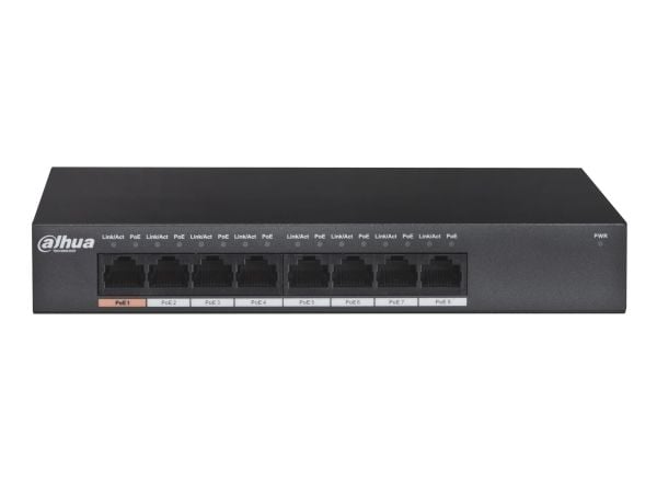Dahua Technology PFS3008-8GT-96, Ohanterad, L2, Gigabit Ethernet (10/100/1000), Strömförsörjning via Ethernet (PoE) stöd