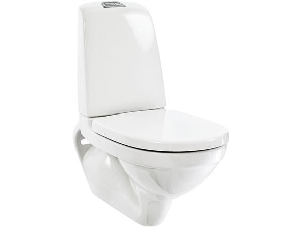 GB 1522L WC Nautic til væg C+ - 2/4 l krom/matkrom tryk åben skyllerand
