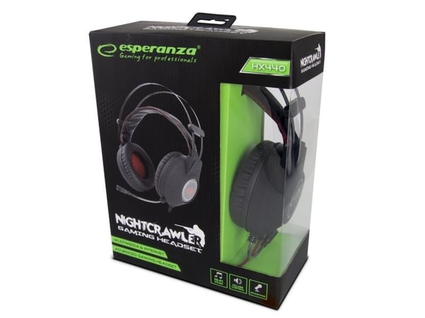 Esperanza stereogaming-hodetelefoner med mikrofon NIGHTCRAWLER