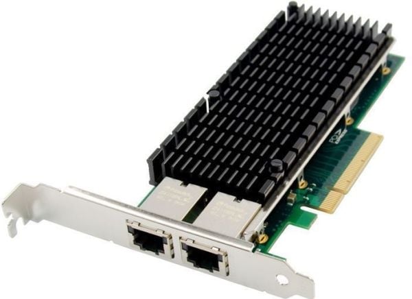 MicroConnect - Nettverksadapter - PCIe 2.1 x8 - 10 Gigabit Ethernet x 2 - grønn