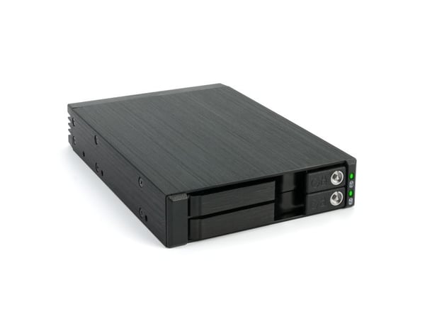 FANTEC MR-25DUAL - Förvaringsmobilrack - 2.5" - SATA 6Gb/s / SAS 6Gb/s - svart