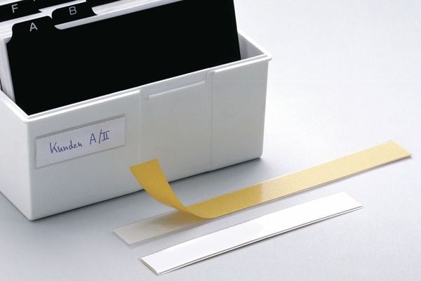 Durable Labelfix 15 x 200 mm, Vit, Gul, Rektangel, 15 mm, 13,5 mm, 10 styck