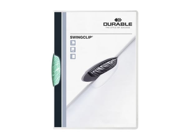 Durable Swingclip, Grønn, Polypropylen (PP), 30 ark, A4, 25 stykker