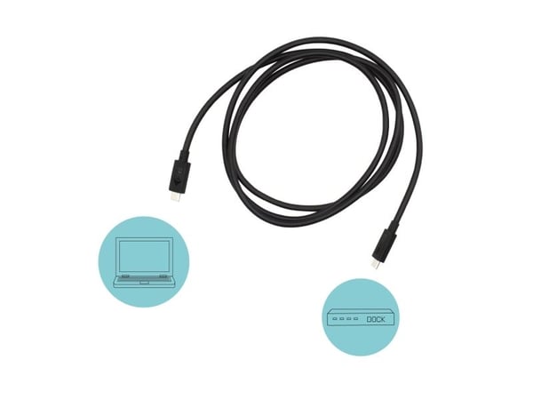 i-Tec - Thunderbolt-kabel - USB-C (hann) til USB-C (hann) - USB 3.1 Gen 1 / Thunderbolt 3 - 1.5 m - 4K-støtte, 8K-støtte, USB Power Delivery (100 W)