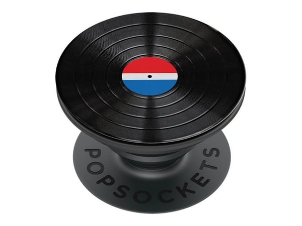PopSockets PopGrip - Fingergrep/stativ for mobiltelefon - Backspin Aluminum 45 RPM