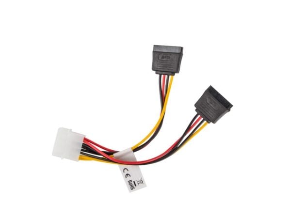 Lanberg - Strömadapter - 4 pin intern effekt (hane) till SATA-ström (hona) - 15 cm