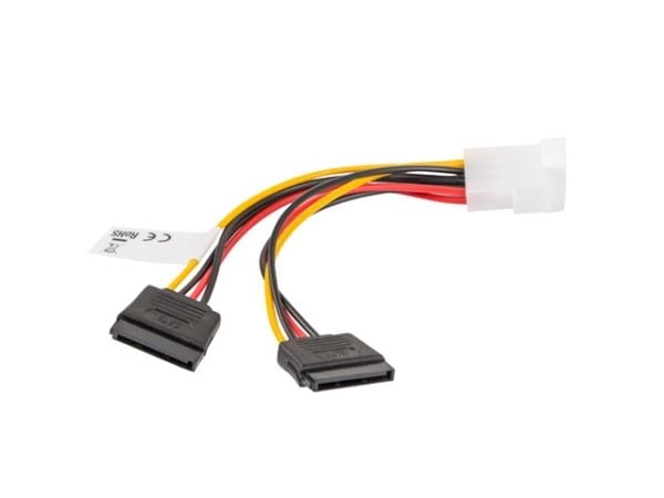 Lanberg - Strömadapter - 4 pin intern effekt (hane) till SATA-ström (hona) - 15 cm