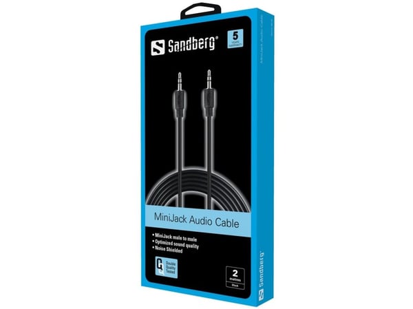 Sandberg - Lydkabel - mini-phone stereo 3.5 mm hann til mini-phone stereo 3.5 mm hann - 2 m - svart