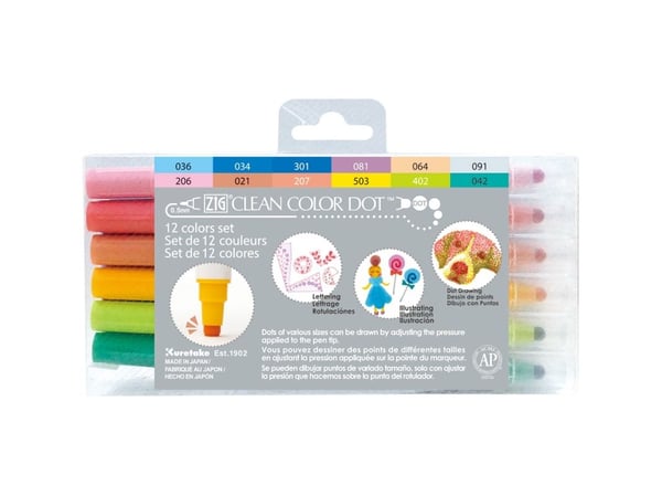 Zig Clean Color DOT – 12 färger