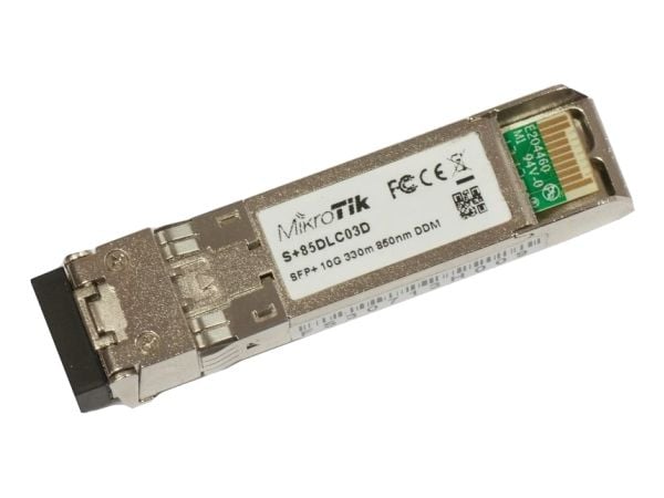 MikroTik S+85DLC03D - SFP+ sändar/mottagarmodul - 10GbE - SFP+ / LC multiläge - upp till 300 m - 850 nm