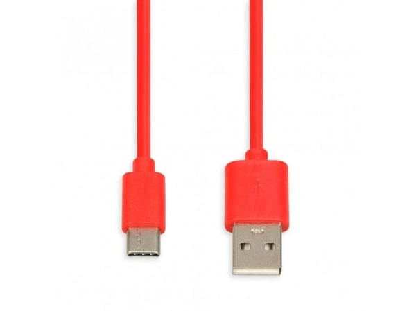iBOX - USB-kabel - USB-C (hann) til USB (hann) - USB 2.0 - 2 A - 1 m - rød