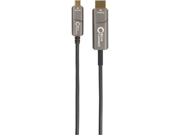 MicroConnect Premium - Adapterkabel - 24 pin USB-C hann til HDMI hann - 10 m - svart - Active Optical Cable (AOC), 4K 60Hz støtte
