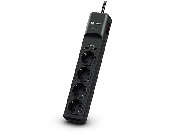 CyberPower Professional Series P0420SUD0-DE - Overspenningsavleder - AC 200 - 250 V - utgangskontakter: 4 - 1.8 m kabel - svart