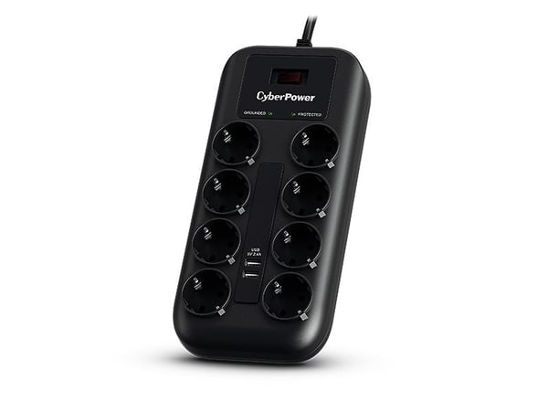 CyberPower Professional Series P0820SUF0-DE - Overspenningsavleder - AC 200 - 250 V - utgangskontakter: 8 - 1.8 m kabel - svart