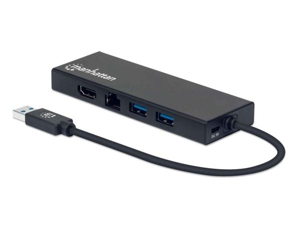Manhattan 152846, USB Type-A, Svart, Gjuten aluminium, CE FCC RoHS2 WEEE, Windows 10, Windows 7, Windows 8.1, 0 - 45 ° C