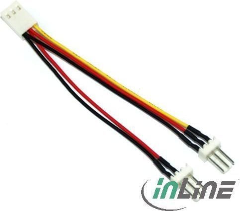 InLine 33433L, 0,1 m, Molex (3-stift), Molex (3-stift), Hanstik, Hunstik, Flerfärgad