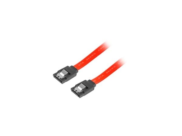 Lanberg - SATA-kabel - Serial ATA 150/300 - SATA (hunn) låst til SATA (hunn) låst - 50 cm - rød