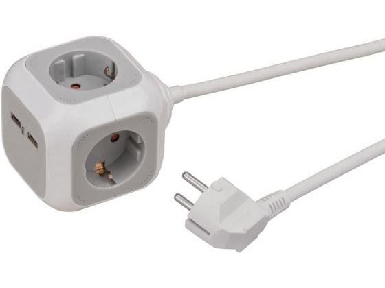 brennenstuhl ALEA-Power - Flerkoplingslist - AC 230 V - 3680 watt - inngang: strøm - utgangskontakter: 4 (2 x USB, 4 x strøm) - 1.4 m kabel - hvit,...