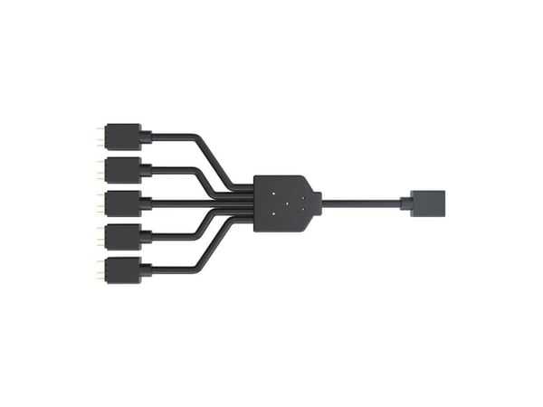Cooler Master Addressable RGB 1-to-5 Splitter Cable - Viftestrømsplitter - 3-pins viftekontakt (hann) til 3-pins viftekontakt (hunn) - 5 V - 58 cm
