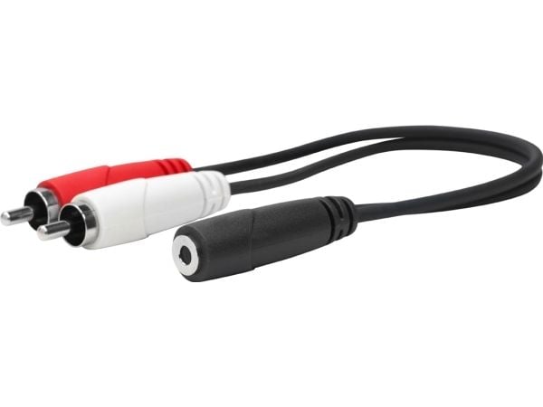 VivoLink - Lydkabel - RCA x 2 hann til mini-phone stereo 3.5 mm hunn - 20 cm - dobbeltisolert