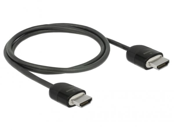 Delock Premium - Premium High Speed - HDMI-kabel med Ethernet - HDMI hann til HDMI hann - 1 m - tredobbeltskjermet snodd ledningspar - svart - 4K-s...