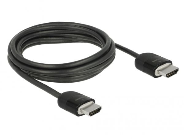 Delock Premium - Premium High Speed - HDMI-kabel med Ethernet - HDMI hann til HDMI hann - 3 m - tredobbeltskjermet snodd ledningspar - svart - 4K-s...