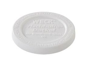 Låg Weck Ø8.6 cm til patentglas. Hvid Plast,5 stk/pk